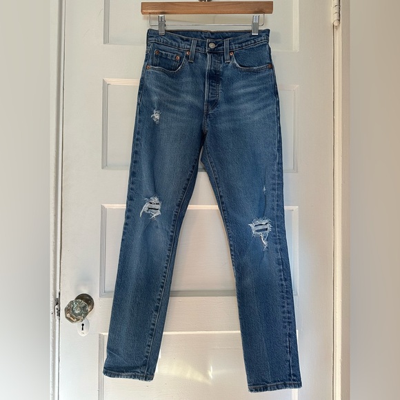 Levi's 501 S Skinny Jeans Indigo Sky - Dark Wash - Picture 17 of 17